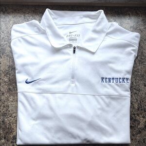 Nike White Dri-FIT Polo with Blue Kentucky Embroidery